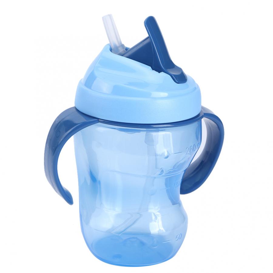 260ml baby drikke kopper vandflasker skridsikre lækagesikre spædbørn lærer at drikke sugerør flaske drikke sippy en kop