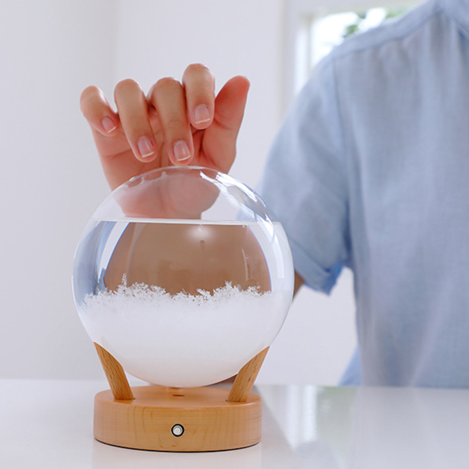 Glass Weather Station Light Up Weather Forecaster Barometer Droplet Storm Glass -Shaped Storm Glass Bottle For Home