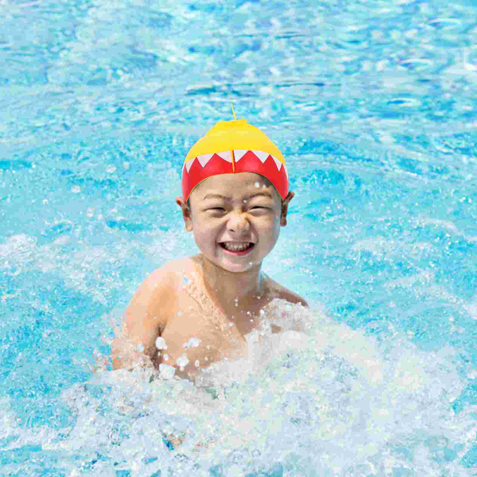 Durable Kids Swimming Caps Waterproof Bathing Caps Cartoon Swimming Hat