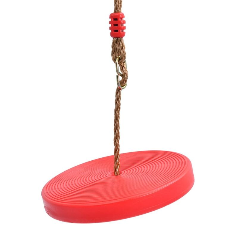 Børn hængende disk reb sving rund plade have gym legetøj udendørs underholdning  d08c: Rød