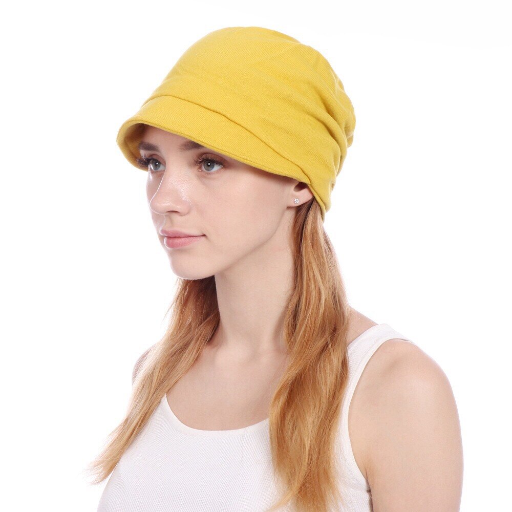 1 pcs Women warm hats solid soft 6 Colors Cotton Caps with brim