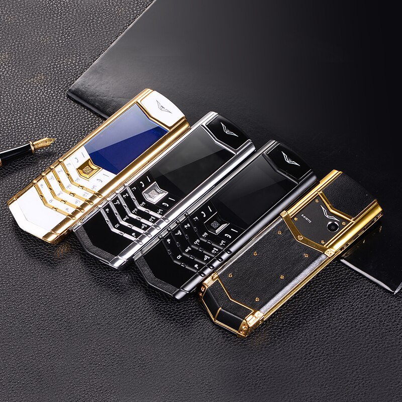 Telefono cellulare classico per anziani Elegante firma in metallo Cellulare fatto a mano Dual SIM Dialer Bluetooth Ebook Telefono per anziani di lusso