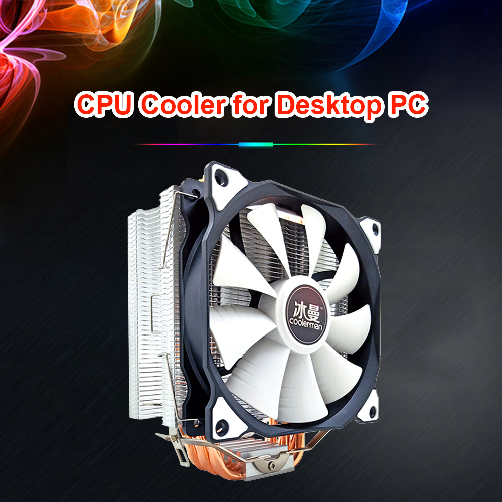 PC Desktop Computer Case Cooler Fan 12cm CPU Fan 6 Heat Pipes Cooler PWM Heatsink Radiator for Intel AMD