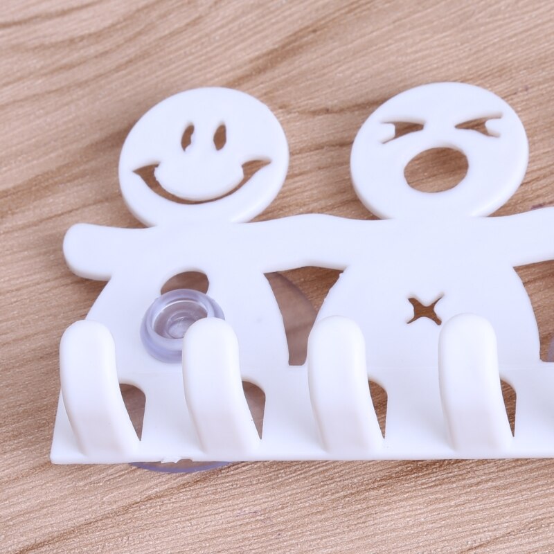 Tandbørsteholder vægmonteret sugekop 5 position søde tegneserie smil badeværelsessæt