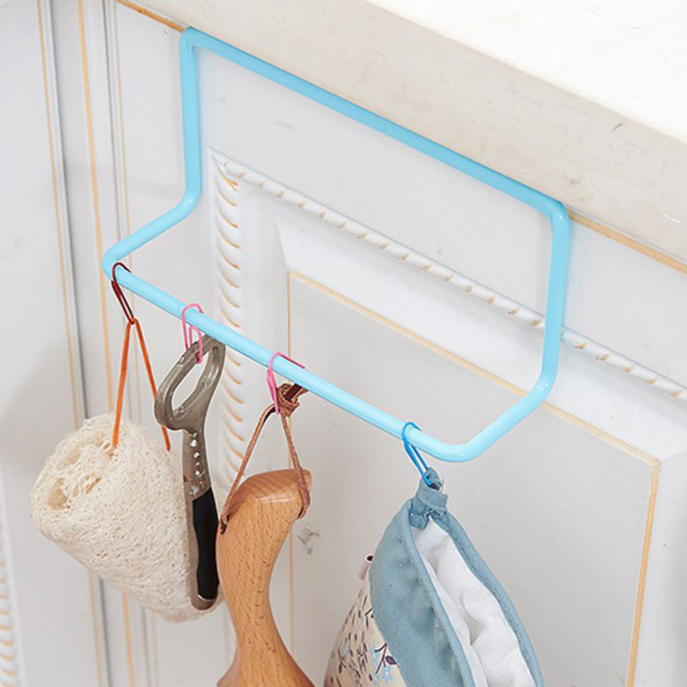 Towel Rack Hanging Holder Organizer Bathroom Kitchen Cabinet Cupboard Hanger Towel Sponge Holder Storage Rack For Bathroom