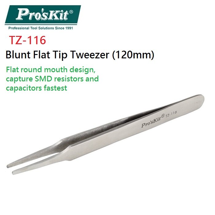 Pro'sKit-Pinzas magnéticas de aislamiento, puntas curvas de acero inoxidable, puntas finas, herramienta de mano: TZ-116