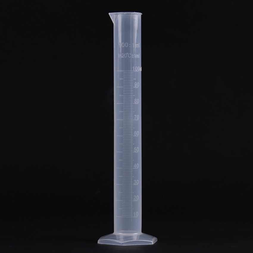 1PC Chemistry Measuring Tool Clear White Plastic Measuring Liquid Measurement Cylinder For Lab Set 100mL