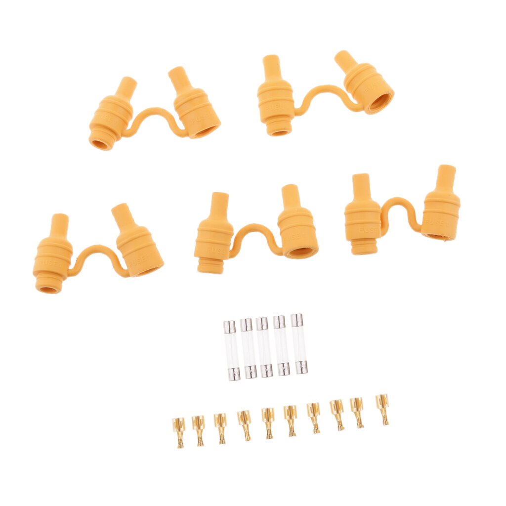 5 Sets AGC Glass Fuse Holder Inline For 6X30mm Fuse With Terminals