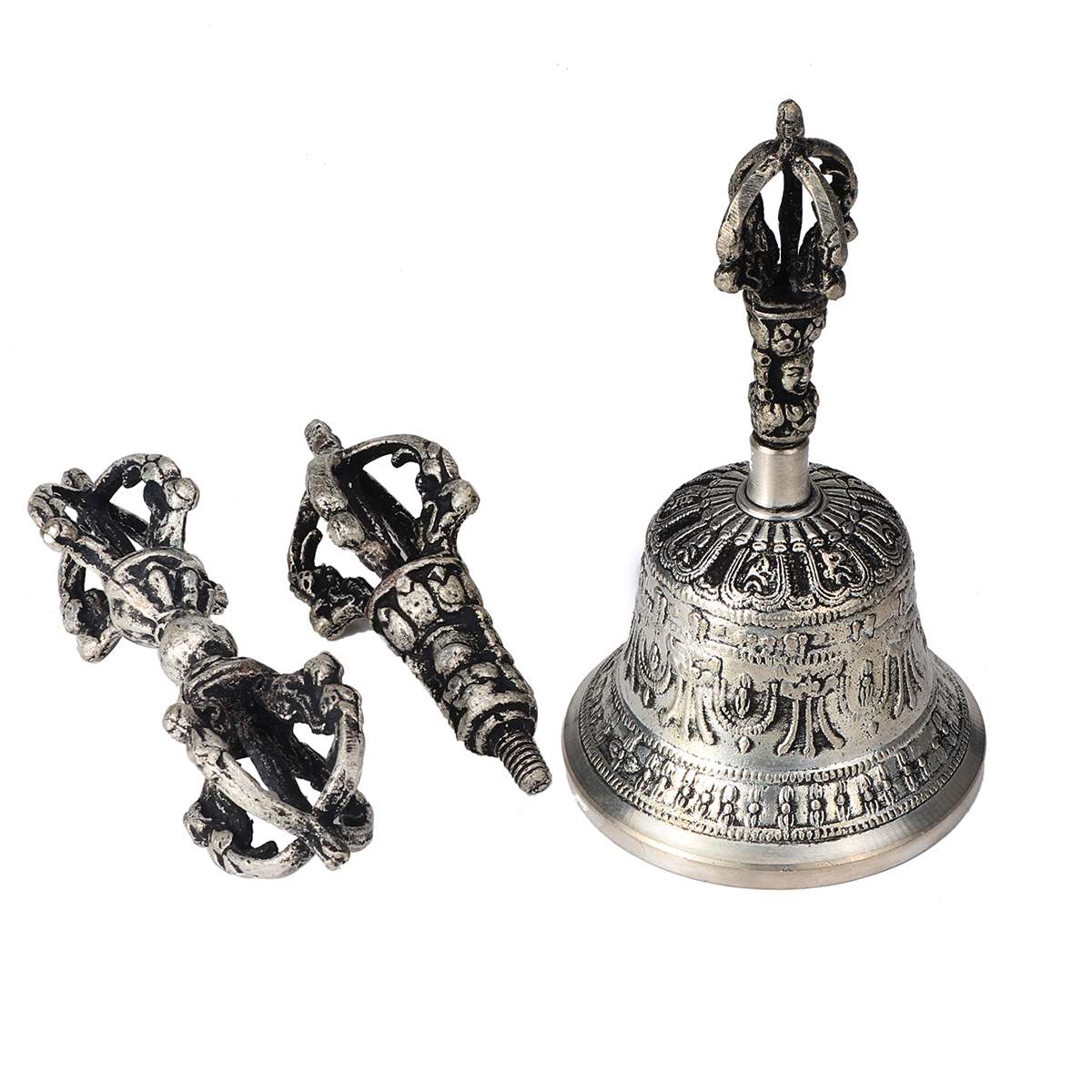 Retro metal cobre mão sino handheld sinos meditação espiritual cantando artesanato de bronze chamada artesanal sino instrumentos musicais
