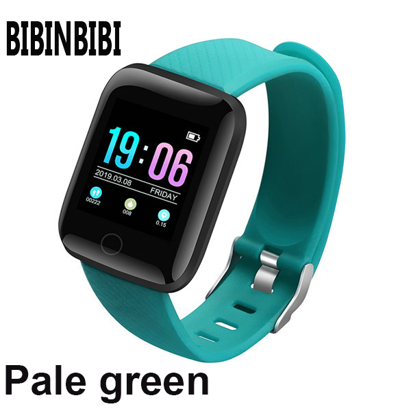 montres numériques hommes ou femmes montre intelligente pression artérielle étanche moniteur de fréquence cardiaque Fitness Tracker Sport fitness montre: Vert
