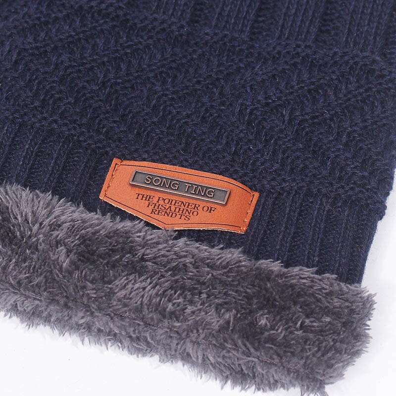 Conjunto de gorro y bufanda para hombre y mujer, gorros tejidos de felpa cálida, de Color puro, para otoño e invierno, Unisex