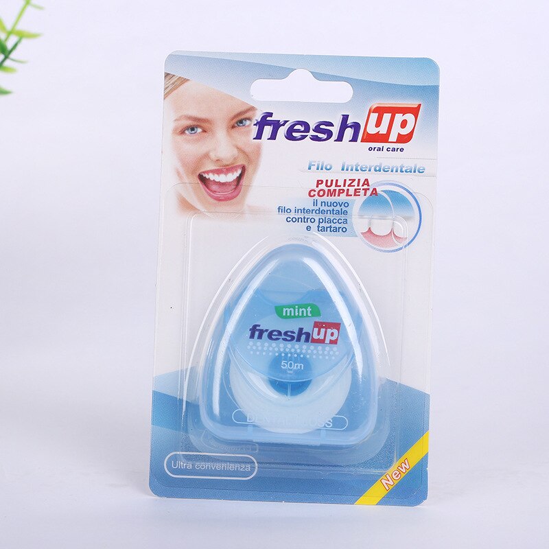 1Rolls 50m Tanden Bleken Mondhygiëne Tanden Reinigen Wax Dental Floss Pick Tanden Bleken Spool Tandenstoker Tanden Bleken tand