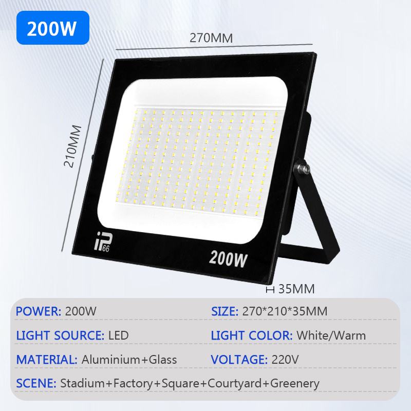 Reflector LED para exteriores IP66, foco de luz impermeable para camino, 10W, 20W, 30W, 50W, 100W, 200W, lámpara para jardín, porche y patio: Azul mar