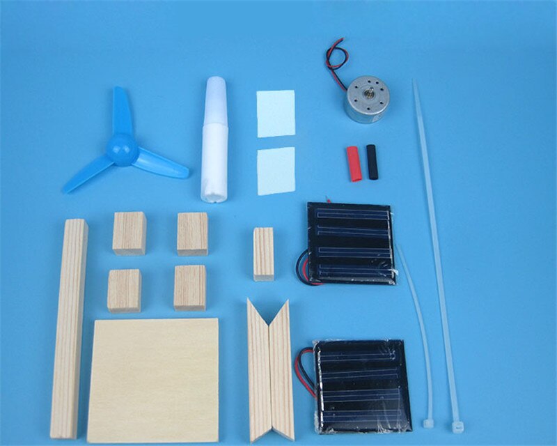 Solar Powered Fan DIY Children's Handmade Invention Solar Fans solar generator Hand-assembled Materials for Scientific Physics: Material and glue