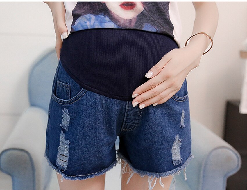 Gravidklänning sommar gravida kvinnor maglyftshorts gravida kvinnor nederdel jeansshorts gravidbyxor