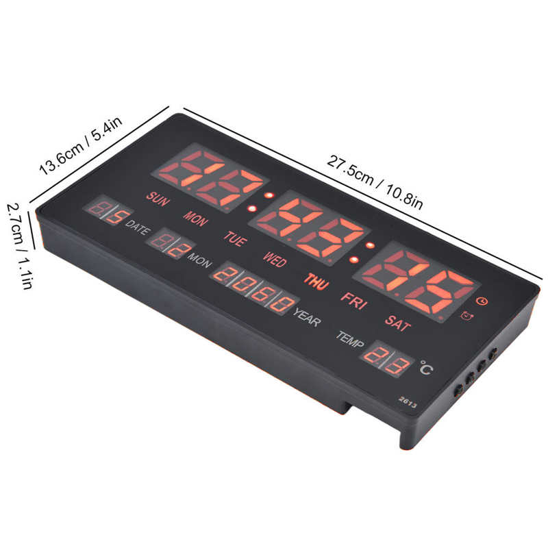 Digital Wall Calendar LED Digital Wall Clock Luminous Mute for Office for Bed Room