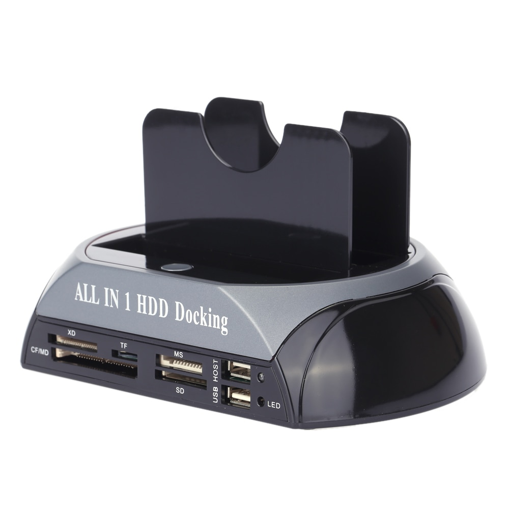 2.5 inch 3.5 Sata/Ide Hdd Case 2-Dock Dual Bay Hard Drive Docking Station E-Sata kaartlezer Hub Usb Behuizing Hdd Behuizing: Default Title