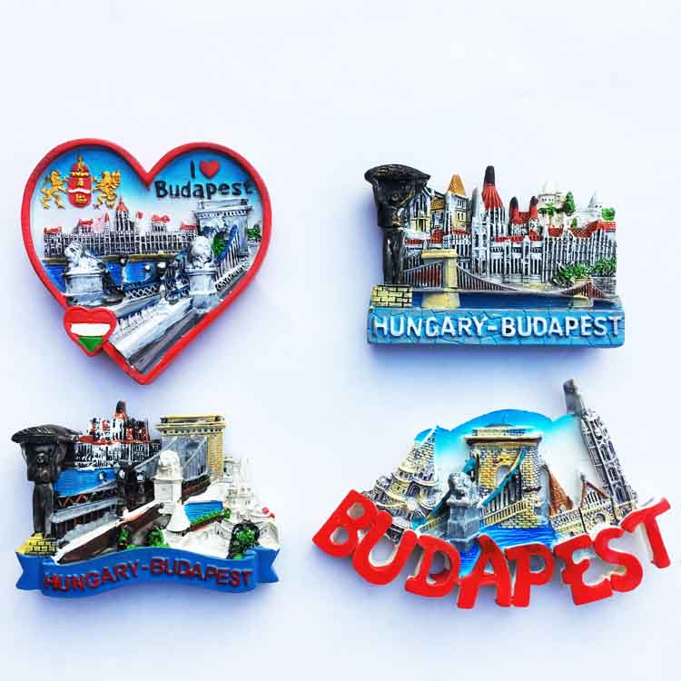 Hungarian Budapest Fridge Magnet Tourist Souvenir 3D Resin Magnetic Refrigerator Paste Decorative Handicraft Magnets Ideas