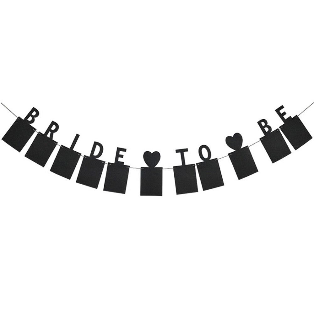 Bride To Be Photo Banner Bride Bunting For Wedding Decoration And Bridal Shower Party Supply: Black