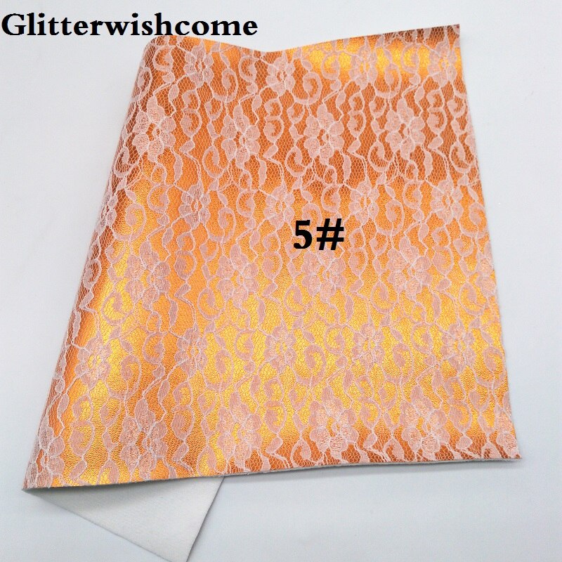 Glitterwishcome 21X29CM A4 Size Vinyl Voor Bows Metallic Synthetisch Leer Met Gewatteerde Kant Faux Lederen Lakens Voor Bows, GM093A: 5