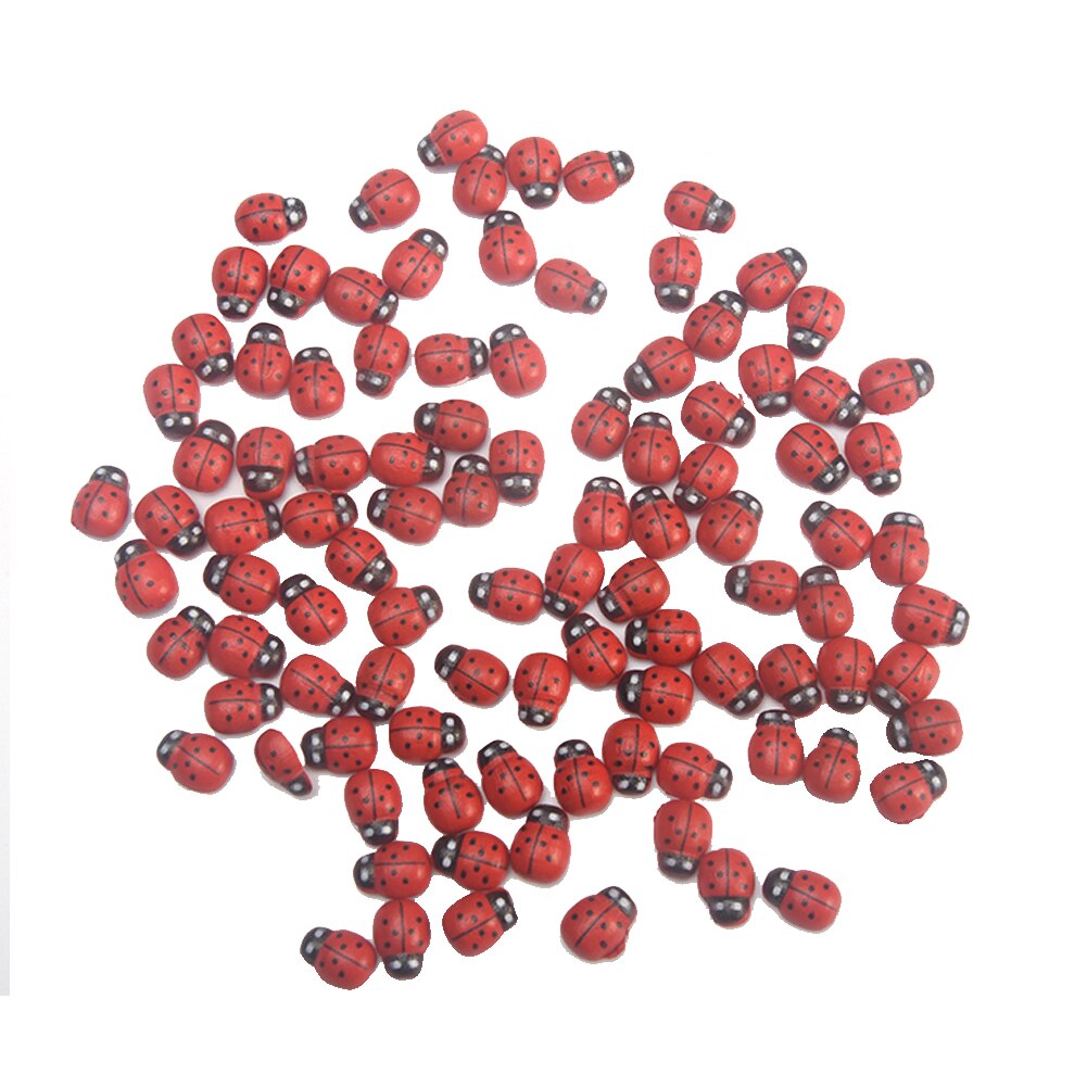 Mini autocollant coccinelle en bois rouge mignon, autocollant auto-adhésif pour réfrigérateur, Scrapbooking pour enfants, jouet pour bébé, décoration de la maison