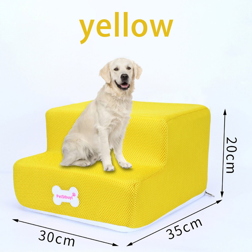 Pet Bed Stairs Pet Stairs Breathable Mesh Foldable Pet Stairs Detachable Dog Ramp 2 Steps Ladder for Small Dogs Puppy Cat Bed: L