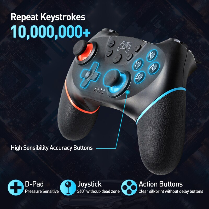 Bluetooth bezprzewodowe sterowanie USB dla Nintendo przełącznik sterowanie Gamepad Joystick Pad do grania PC Command Mando Pro wyzwalacz gier