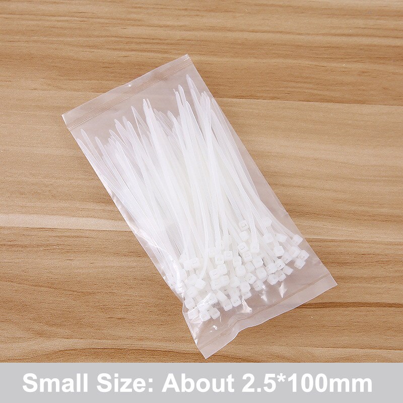 100pcs Reusable Nylon Plastic Cable Ties Wire Zip Tie Strap Self-locking Wraps Industrial Supply Fasteners & Hardware Cable: white 100mm