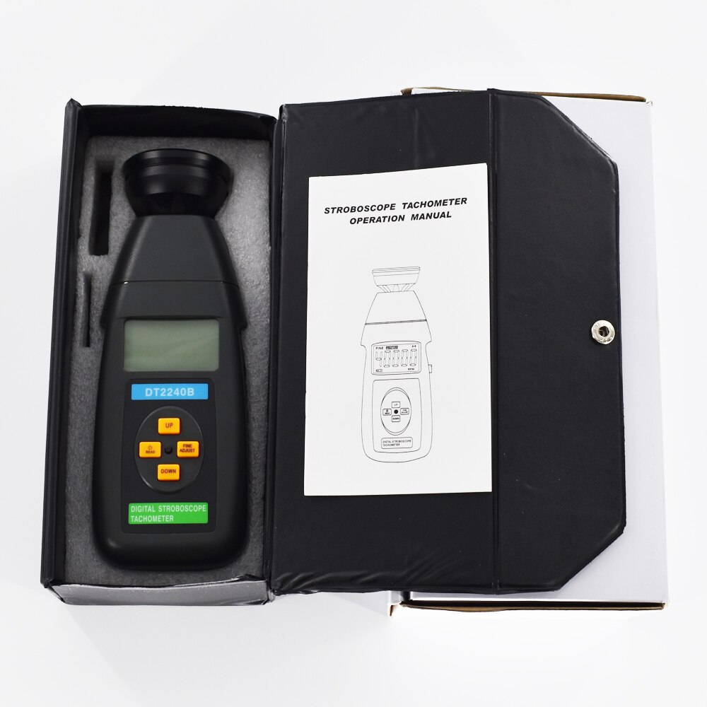 Estroboscopio Digital DT2240B, tacómetro Flash sin contacto, 60-40.000 RPM, medidor de revoluciones fotoeléctricas, velocímetro