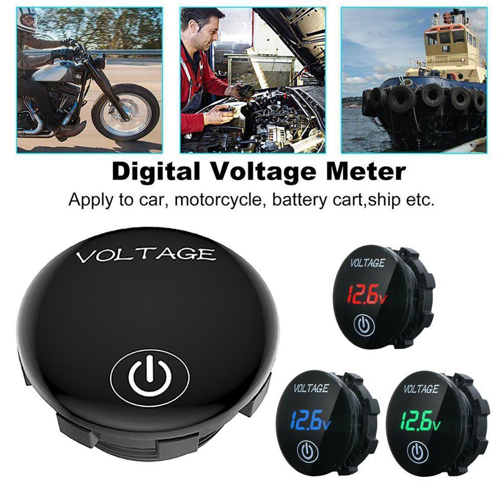 Auto Motor Dc 12V-24V Led Panel Digitale Voltage Meter Batterij Capaciteit Display Voltmeter Met Touch Op uit Schakelaar Universele