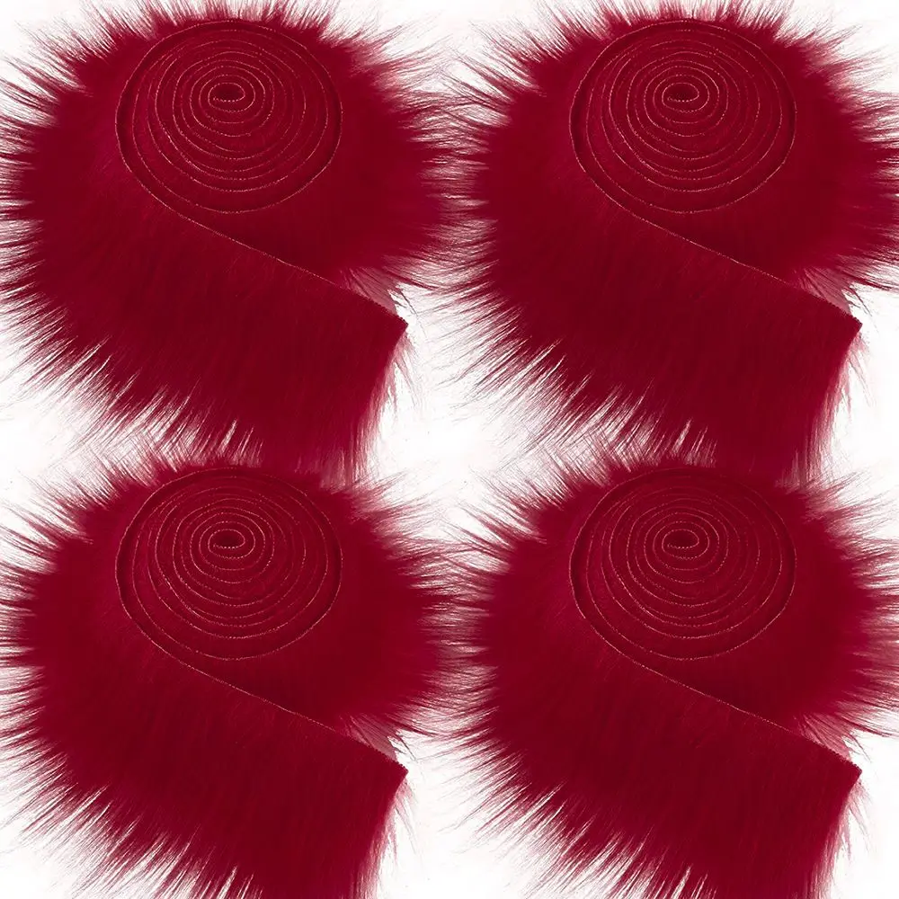 Ruban en Fausse Fourrure de 1.5m, Rouleau de Tissu à Rayures en Peluche, Coupe Moelleuse pour Costume d'Hiver, Artisanat de Bricolage: Marron