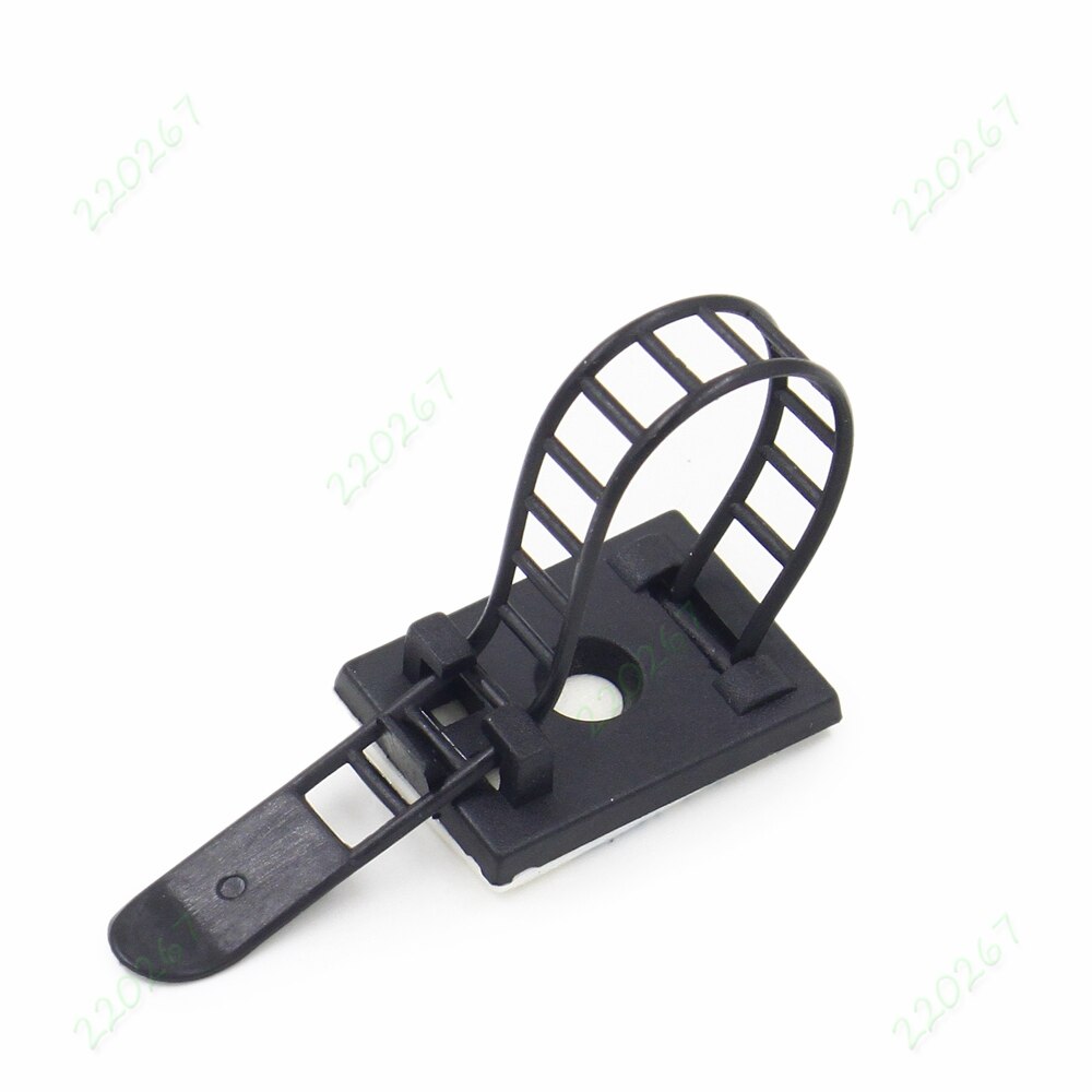 50x Herbruikbare Verstelbare Adhesive Draad Bevestigingsklem Cable Tie Mount Sticker Zwart
