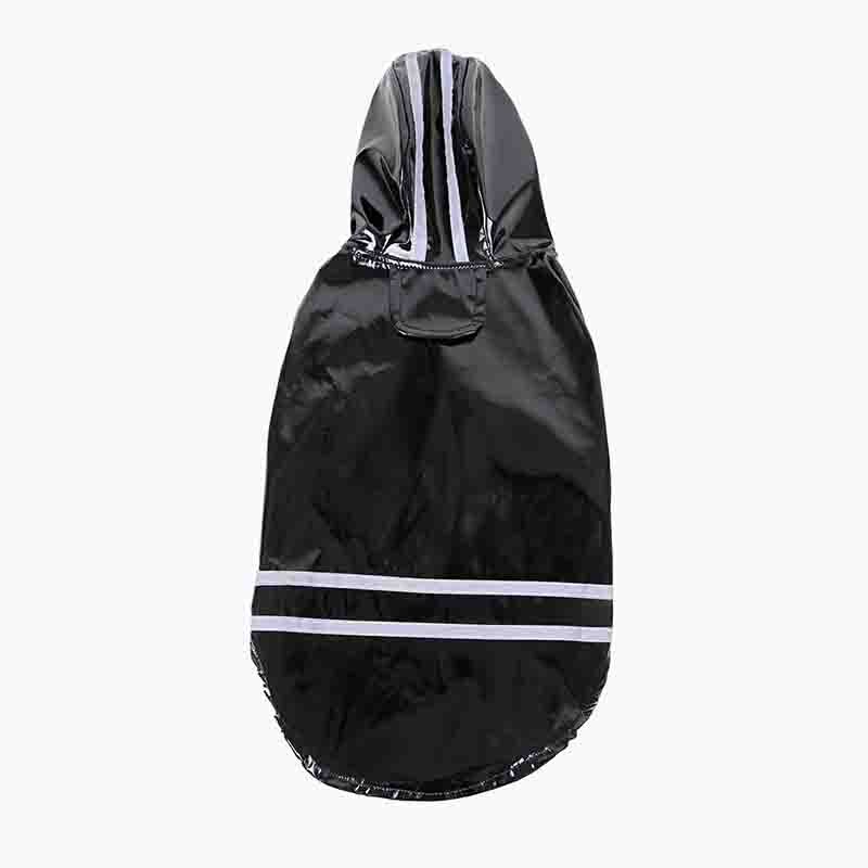 pet rain gear pu reflective lovely raincoat with suitable for labrador samoyed pug cats and dogs universal: black raincoat / S