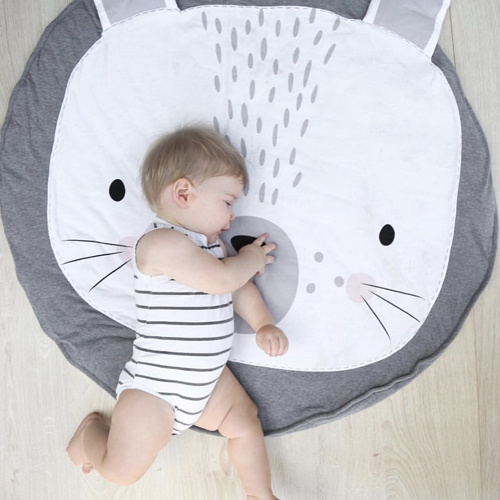 1pc yndige spædbørns dyreprint legemåtter børn kravlende tæppe gulvtæppe baby sengetøj tæppe bomuld game pad