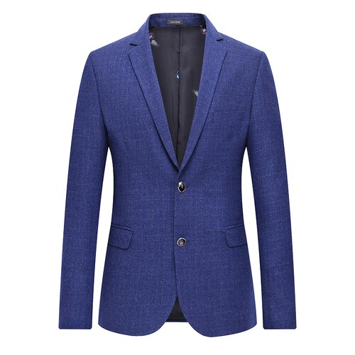 4XL-L Men Blazer Spring Slim Fit Plaid Suit Jackets Men Business Casual Formal Wear Blazers Coat Man Plus Size: Asia 3XL 74 to 80kg