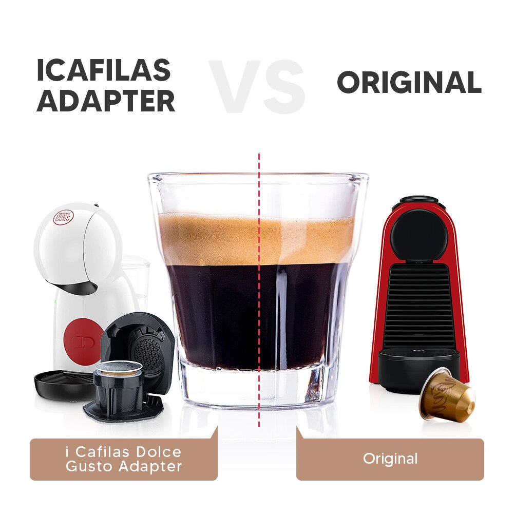 icafilas wiederverwendbarer Adapter für Dolce Gusto Piccolo xs Maker & für Nescafe Genio S Plus Nespresso Kaffeekapsel-Konvertierungshalter