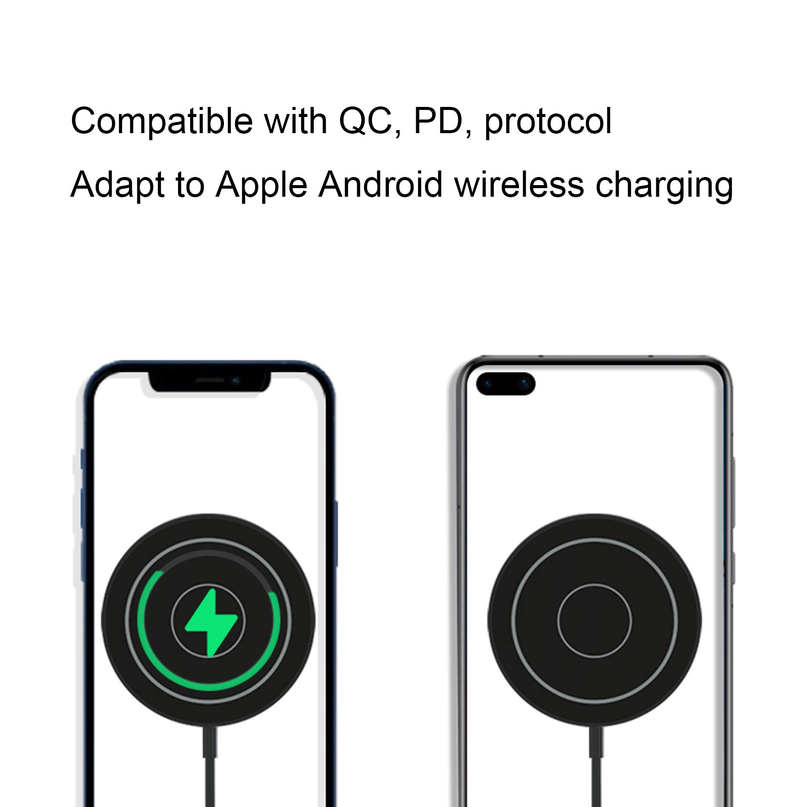 USB Charger For Apple IPhone 12 Pro Magnet Magnetic Wireless Charger T12 QI For IPhone12 ABS USB-C Fast Charger Charger