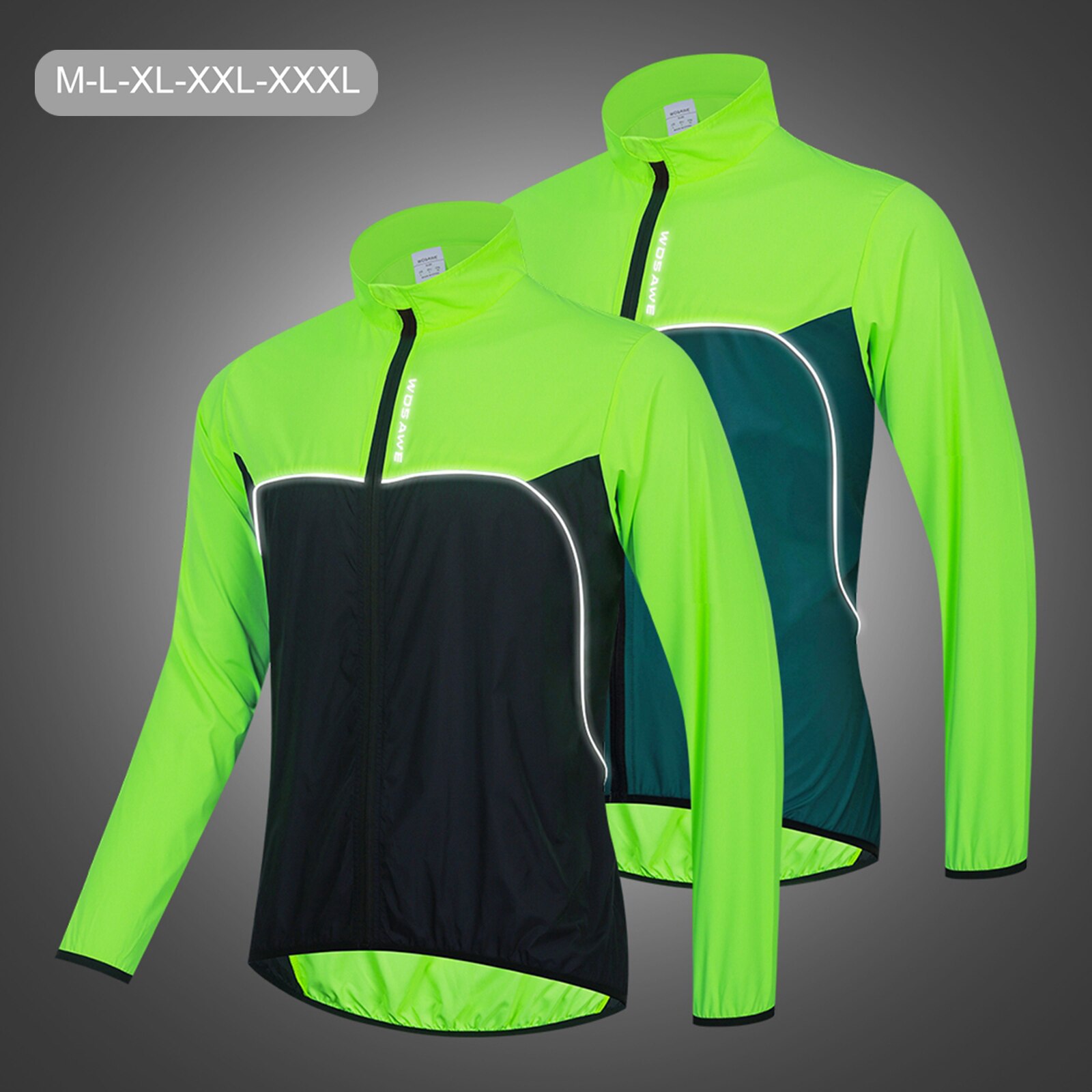 Fiets Fietsen Jacket Voor Mannen Zeer Zichtbaar Lichtgewicht Thermische Unisex Jas Winddicht Ademend Reflecterende Jassen Workout