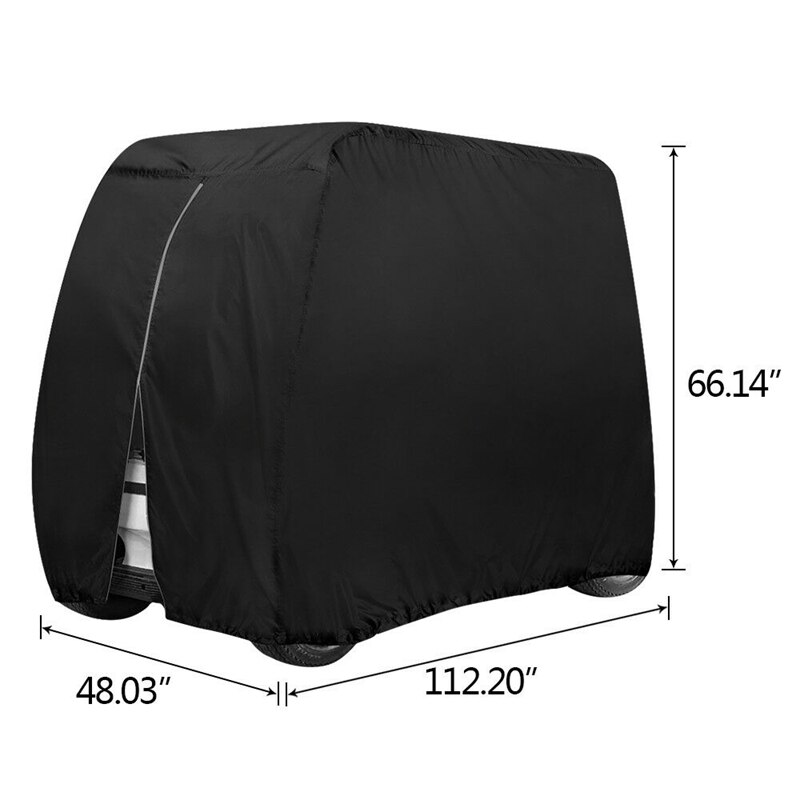 Waterproof Golf Cart Cover 4 Passenger Dustproof Storage for EZ Go Club Yamaha Black