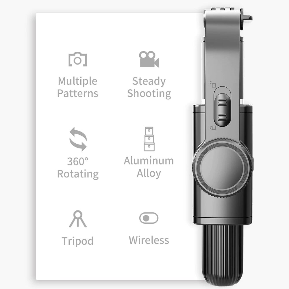 Del telefono mobile stabilizzato selfie bastone anti-scuotere handheld gimbal video stabilizzatore di ripresa Giroscopio L08 treppiede selfie bastone