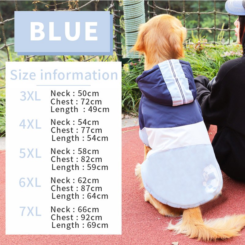 Hoopet ison koiran vaatteet iso koiran takki purppura lämmin puuvillapehmustettu kaksijalkainen vaatteet paksuuntuva huppari takki takki koiran vaatteet: Sininen / 4xl