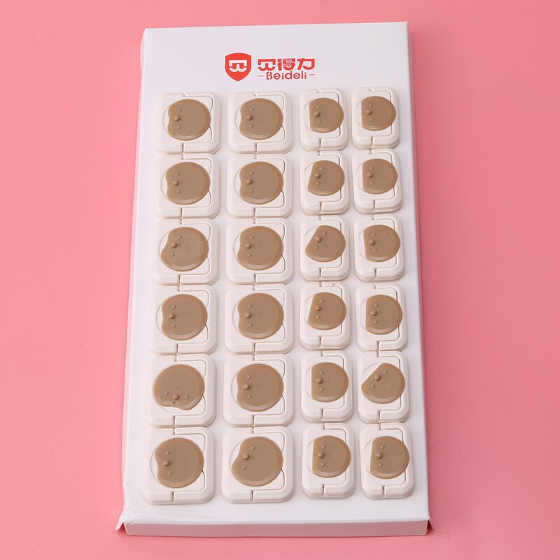 Baby Kids Safety Electrical Outlet Plug Socket Shock Protector Outlet Cover Anti Baby Kids Child Safety Guard Plastic Solid: brown