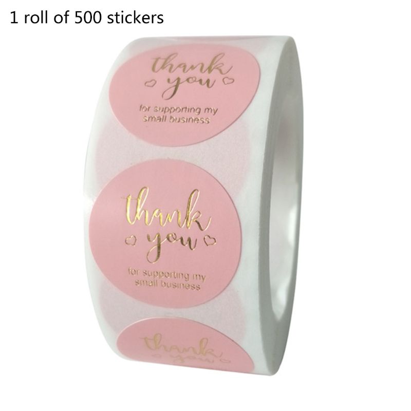 500 stuks bedankstickers van goud en zilverfolie voor een kleine winkel en bruiloft  y5le: 6