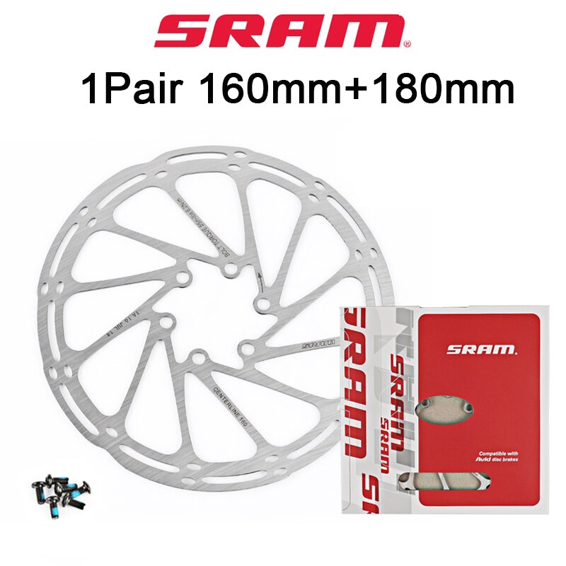 SRAM Rotor 160mm 180mm 203mm Bicycle Disc Brake Rotor Stainless Road Mountain Bike Centerline Brake Rotors 1PC 2PC MTB Rotors: 2PC 160mm-180mm