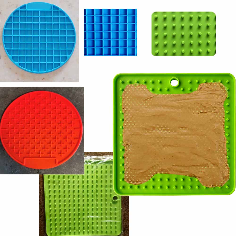 2 pièces Lickimat Bol pour Chiens Pet Gamelle Pour Ingestion Lente L'anxiété Chien Alimentaire Conteneur Silicone Lécher Tapis Pour chats Produits D'alimentation pour Accessoires