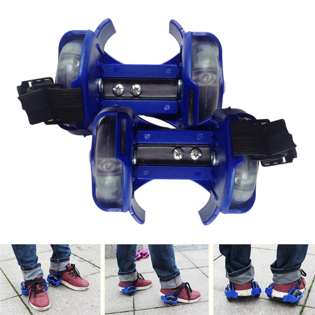 3-Colors Light Flashing Roller Small Whirlwind Pulley Adjustable Simply Roller Skating Shoes with Dual Wheels light