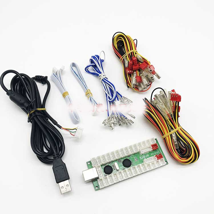 Jamma Mame Arkade schrank DIY Bausatz für 12 V LED drücken Taste flink Joystick 1. 2 spieler Anfang-Geschmack USB zu PC PS3 Himbeere: Schwarz