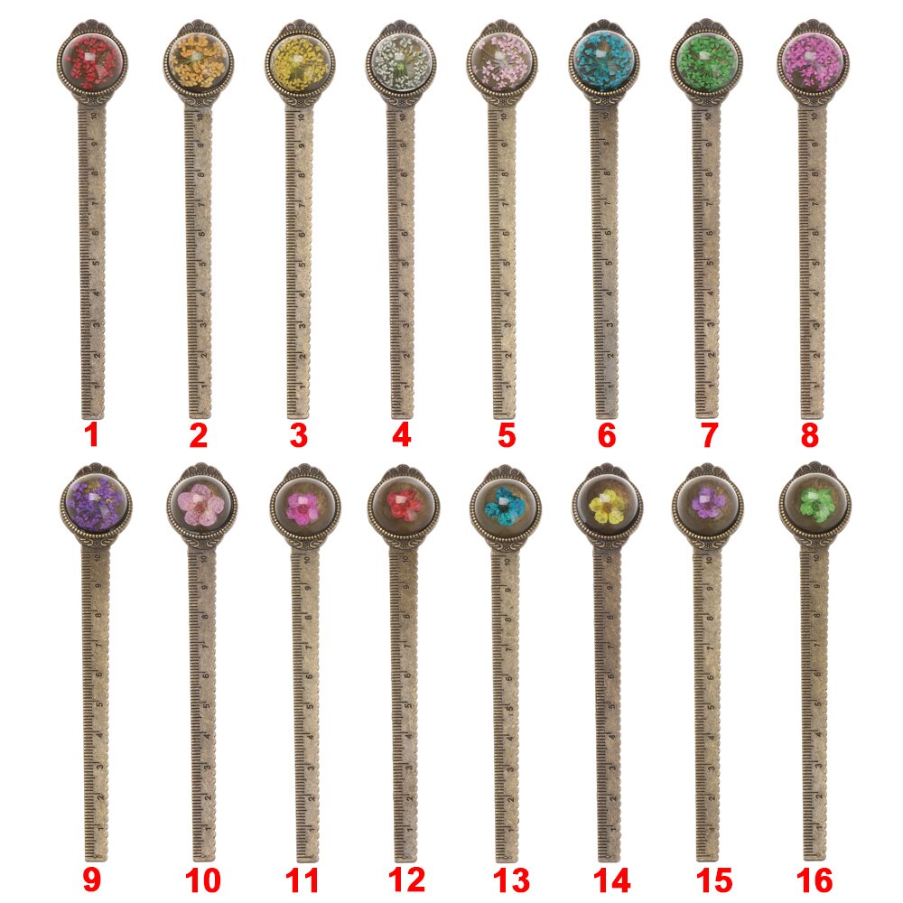 Flower Bookmark Ruler Retro Metal Flower Bookmarks Multifunctional Bronz... – Vicedeal