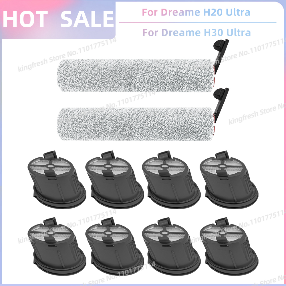 Compatibile con Dreame H14 pro / H14 doppio / H20 pro più / H13 pro / H20 ultra / H30 ultra Parti di Ricambio per Aspirapolvere Spazzola a Rullo Filtro Hepa Accessori: prugna