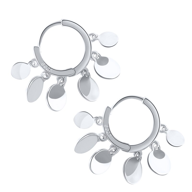 CANNER-Pendientes colgantes de estrella y Luna para mujer, de Plata de Ley 925, Piercing Huggie, Pendientes redondos, joyería: shape 8 silver